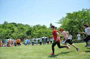 最初は50mで接戦です